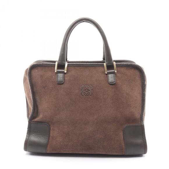 Loewe Amazona 32 Handbag Suede Leather Women's Brown